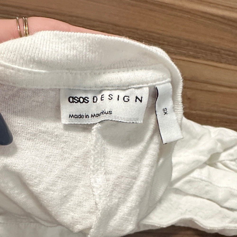 ASOS White Ruffle Hem Blouse - Picture 3 of 3